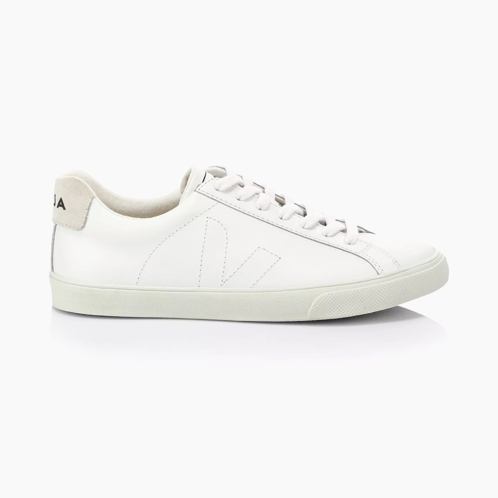 Veja Esplar Stitched Logo Leather Low-Top Sneakers